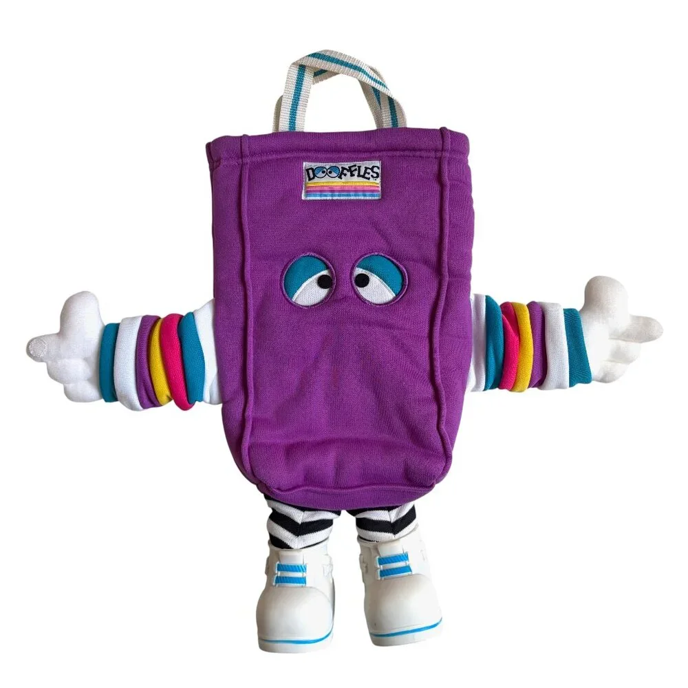 Dooffles Plush Stuffed Vintage 1980's Kid's Tote Bag (Purple)